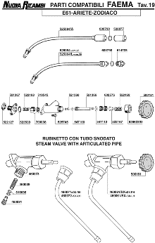 Кран пара для кофеварки Faema E61, Ariete, Zodiaco, запчасти