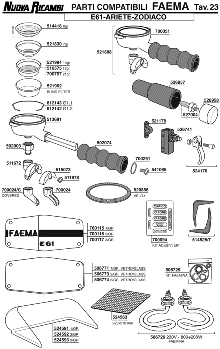 Холдер для Faema E61, Ariete, Zodiaco, наклейки, подогрев, коврик под чашки